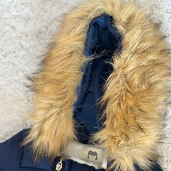 Mother's Babybear Infant Winter Snowsuit Parka Navy Fluffy Jacket Size 18-24 - Picture 7 of 11